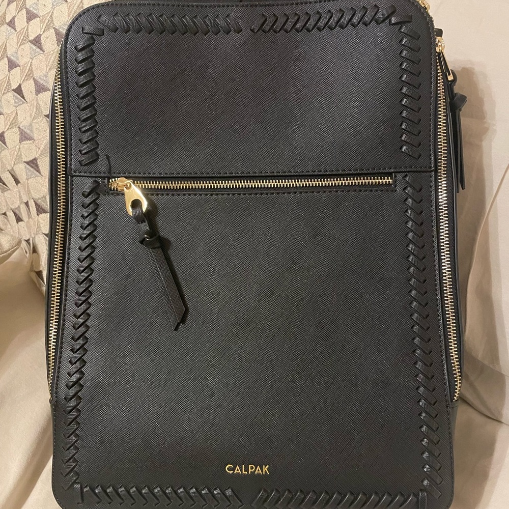 Calpak Black Backpack with Gold Hardware